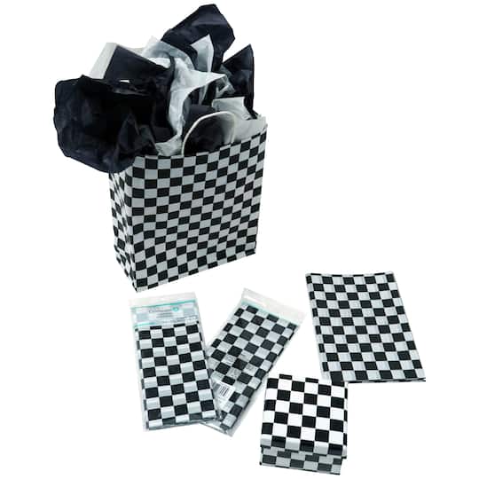 Black & White Checker Tissue Paper Sheets, 12ct. by Celebrate It™